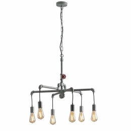 Φωτιστικό Οροφής Amarcord I-AMARCORD-S6 ZN 6xE27 Φ71cm 146cm Grey Luce Ambiente Design Μέταλλο
