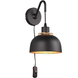Φωτιστικό Τοίχου - Απλίκα Punch R20811732 18x30cm 1xE27 40W Black-Gold RL Lighting