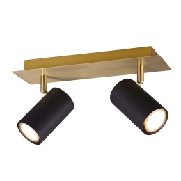 Φωτιστικό Οροφής - Σποτ Marley 802400280 30x9x15cm 2xGU10 35W Black-Gold Trio Lighting