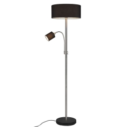 Φωτιστικό Δαπέδου Motel 416900207 40x163cm 1xE27 60W/1xE14 10W Silver-Black Trio Lighting