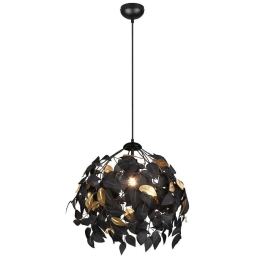 Φωτιστικό Οροφής Leavy R10461932 38x150cm 1xE27 28W Black-Gold RL Lighting