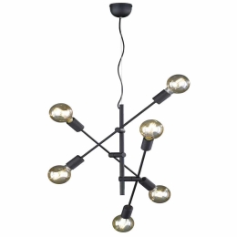 Φωτιστικό Οροφής Cross 306700602 54x150cm 6xE27 28W Black Trio Lighting