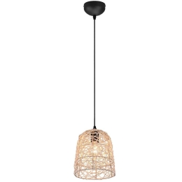Φωτιστικό Οροφής Lovis R31141036 Φ19x150cm 1xE27 40W Black-Natural RL Lighting
