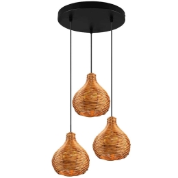 Φωτιστικό Οροφής Sprout R31293336 Φ30x150cm 3xE14 40W Natural-Black RL Lighting