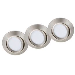 Σποτ Χωνευτό Rila (Σετ 3Τμχ) 650310307 Φ8x3cm 3xLed 450Lm 5W 3000K Nickel Trio Lighting Στρόγγυλο