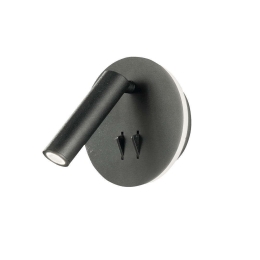 Φωτιστικό Τοίχου - Απλίκα Sella AP.SELLA/CR-NERO Φ13x11,5/3cm 6W/3W Led 3000K Black Ondaluce