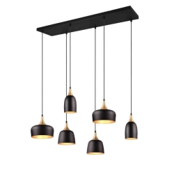 Φωτιστικό Οροφής - Ράγα Chiraz 310500632 90x32x150cm 6xE14 25W Black-Gold Trio Lighting