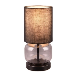 Φωτιστικό Επιτραπέζιο Elio 517800154 13x28cm 1xE27 40W Black-Smoke Trio Lighting