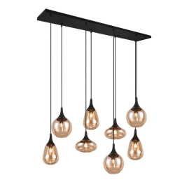 Φωτιστικό Οροφής - Ράγα Lumina 317000813 121x34x150cm 8xE14 40W Black-Amber Trio Lighting