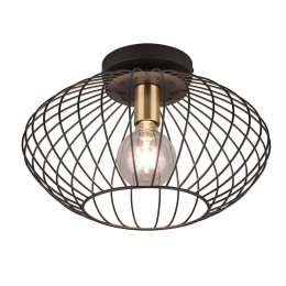 Φωτιστικό Οροφής - Πλαφονιέρα Grid R61371032 E27 24x40cm Black RL Lighting