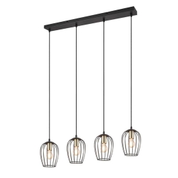 Φωτιστικό Οροφής - Ράγα Grid R31374032 4xE27 150x90x16x16cm Black RL Lighting