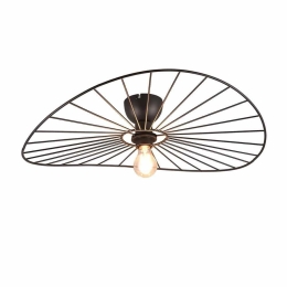 Φωτιστικό Οροφής - Πλαφονιέρα Chapeau R61451032 E27 15,4x60cm Black RL Lighting