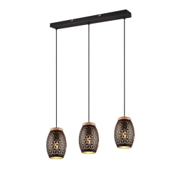 Φωτιστικό Οροφής - Ράγα Bidar R31573080 3xE27 71x150cm Black-Gold RL Lighting