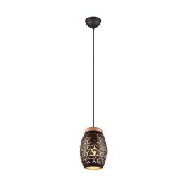 Φωτιστικό Οροφής Κρεμαστό Bidar R31571080 E27 15x150cm Black-Gold RL Lighting