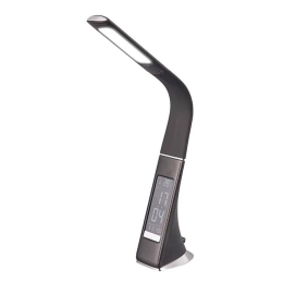 Φωτιστικό Γραφείου Επαναφορτιζόμενο Francy R52691102 Με Ρολόι Και Ένδειξη Θερμοκρασίας SMD 430lm 5000K 24x35cm Black RL Lighting