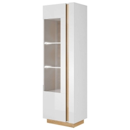 Βιτρίνα 36146-ARCW-HV Λευκό+Grandson 60x194x40cm Μοριοσανίδα,Γυαλί
