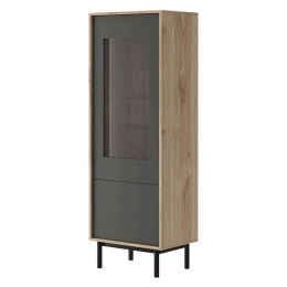 Βιτρίνα 17107-BS-SV 54x185x39cm Natural-Anthracite Μοριοσανίδα