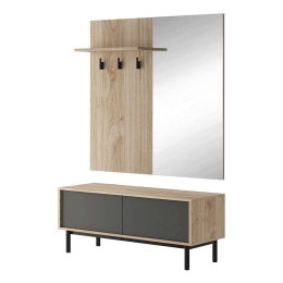 Έπιπλο Εισόδου 12104-BS 104x170x39cm Natural-Anthracite Μοριοσανίδα