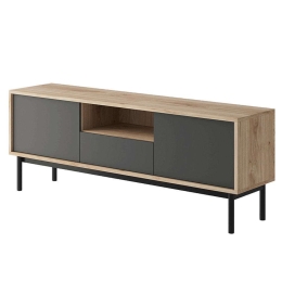 Έπιπλο Τηλεόρασης Με Ράφι  02108-BS-TV 154x57x39cm Natural-Anthracite Μοριοσανίδα