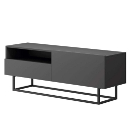 Έπιπλο Τηλεόρασης Με Ράφι  02109-ENJ-g 120x47x37cm Anthracite Μοριοσανίδα, Μέταλλο