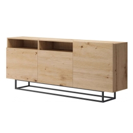 Μπουφές 21113-ENJ-B-ART 180x37x82cm Natural-Black Μοριοσανίδα, Μέταλλο