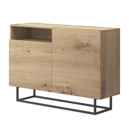 Μπουφές 21113-ENJ-S-ART 120x82x37cm Natural-Black Μοριοσανίδα, Μέταλλο