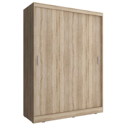 Ντουλάπα Δίφυλλη Συρόμενη 24114-WKs-150 150x200x62cm Natural Δίφυλλη Μοριοσανίδα