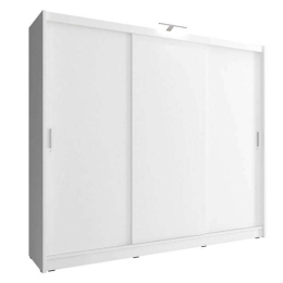 Ντουλάπα Τρίφυλλη Συρόμενη 24114-WK1w-250 250x214x62cm White Τρίφυλλη Μοριοσανίδα