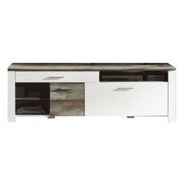 Έπιπλο Τηλεόρασης Mateo 02111_Mt_Btv 179x61x48cm White-Antique Oak