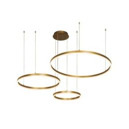 Φωτιστικό Οροφής Led 1956 136W 3000K 80Lm Gold Μέταλλο,Ακρυλικό