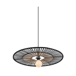 Φωτιστικό Οροφής 19104 Φ60 Black-Natural Bamboo