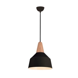 Φωτιστικό Οροφής 180088 Black Matt Μέταλλο,Ξύλο