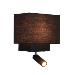 Φωτιστικό Τοίχου - Απλίκα Με Σποτ Led H59 Black Μέταλλο,Ύφασμα