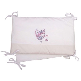 Πάντα Des. Felicia White-Pink Anna Riska 40x190cm 100% Βαμβάκι