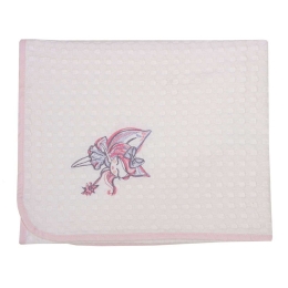 Κουβέρτα Βρεφική Πικέ Des. Felicia White-Pink Anna Riska Αγκαλιάς 80x110cm 100% Βαμβάκι