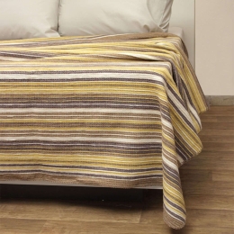 Κουβέρτα Πικέ Ριγέ Ριάνα Beige Viopros Μονό 160x220cm Βαμβάκι-Ακρυλικό