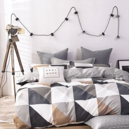Σεντόνια Σx. Ρόμπερτ Σετ 4τμχ Grey-Beige Viopros Υπέρδιπλο 230x260cm 100% Βαμβακοσατέν