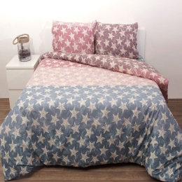Σεντόνια Σχ. Τζόρνταν Σετ 4τμχ Pink-Blue Viopros Υπέρδιπλο 235x260cm 100% Βαμβάκι
