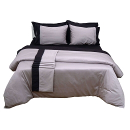 Κουβερλί Διπλής Όψεως Luxury Bicolour 1 Grey/Black Anna Riska Υπέρδιπλo 220x240cm 100% Βαμβακοσατέν