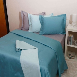 Κουβερλί Luxury Unicolour 6 Lake Blue Anna Riska Υπέρδιπλo 220x240cm 100% Βαμβακοσατέν