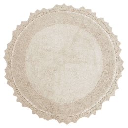 Πατάκι Μπάνιου Στρογγυλό Des. Lace Ivory Anna Riska 60X60 60x60cm 100% Βαμβάκι