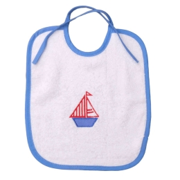 Σαλιάρα Σχ. 54 White-Blue Viopros 25x30cm 100% Βαμβάκι