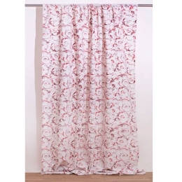Κουρτίνα Με Τρέσα Άντα Red Viopros 140X270cm 140x270cm Πολυέστερ