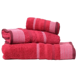 Πετσέτες Χαβάη Σετ 3τμχ Red Viopros Σετ Πετσέτες 70x140cm 100% Βαμβάκι