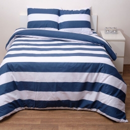 Σεντόνια Μικέλ Σετ 3τμχ Blue Viopros Μονό 160x265cm 100% Βαμβάκι