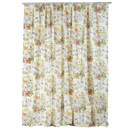 Κουρτίνα Safari Με Τρέσα Green Anna Riska 140X270cm 100% Βαμβάκι