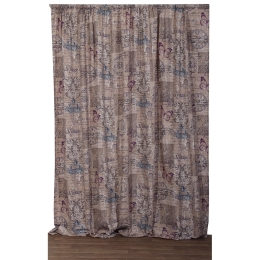 Κουρτίνα Mε Τρέσα Βίνταζ Brown Viopros 135x270 Πολυέστερ