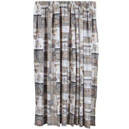 Κουρτίνα Mε Τρέσα Κουόρε Brown Viopros 135x270 Πολυέστερ