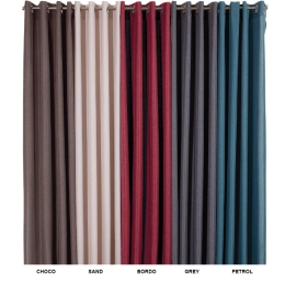 Κουρτίνα Με Τρουκς Ίζι Petrol Viopros 140X270cm Πολυέστερ