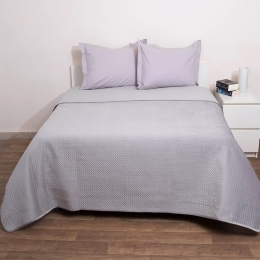 Κουβερλί Verona Velvet Grey Anna Riska Υπέρδιπλο 220x240cm Microfiber-Polyester